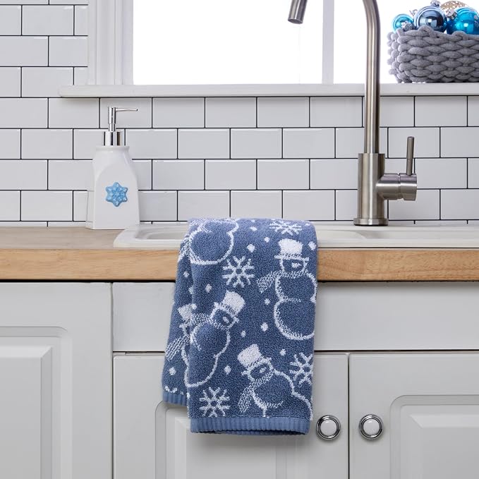 SKL Home Winter/Christmas Top Hat Snowmen Hand Towel 2pc Set - Image 6