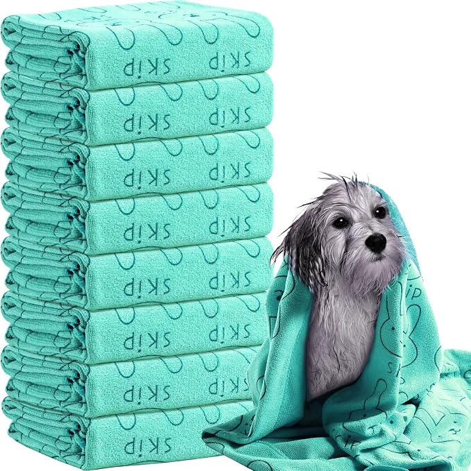 Peryiter 8 Pcs Dog Drying Towels Bulk 55'' x 28'' Pet Grooming Absorbent by Peryiter