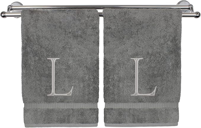 Monogrammed Hand Towel, Personalized Initial Gift, Extra Absorbent 100% Turkish by BareCotton