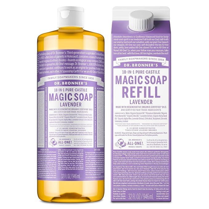 Dr. Bronner's Pure-Castile Liquid Magic Soap Bottle & Refill Carton by DrBronners