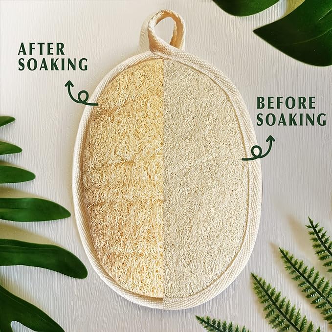 Natural Loofah Sponge Exfoliating Body Scrubber, Made - Image 2