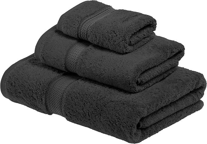 BLUENILEMILLS Buckingham Egyptian Cotton 3-Piece Towel Set, Washcloths - Image 2