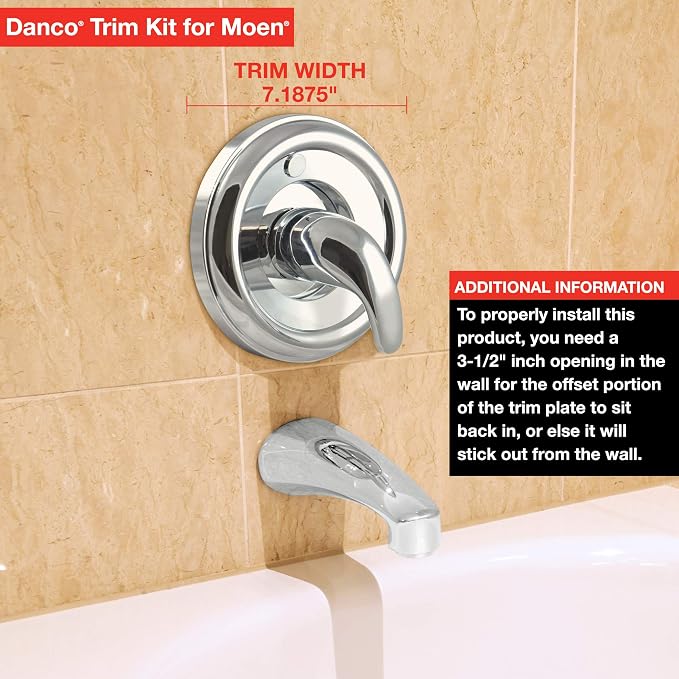 Danco Universal Moen Trim Kit for Single-Handle Shower Valves, Compatible for - Image 4