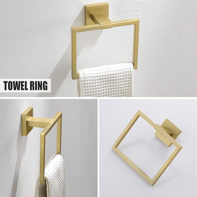 YACVCL 5 Piece Bathroom Hardware Set Brushed Gold, SUS304 Stainless Steel 23.6 - Image 3