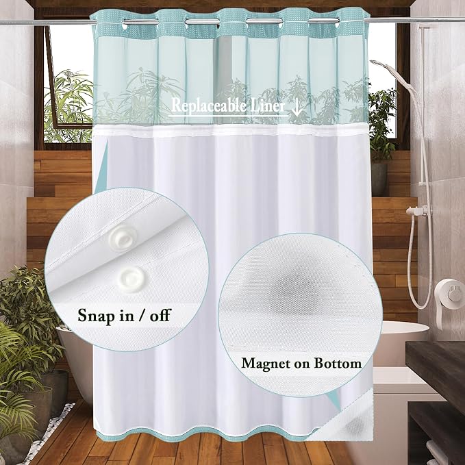 Gibelle Extra Long Shower Curtain 72x86, Waffle Weave Bathroom Shower Curtain - Image 3