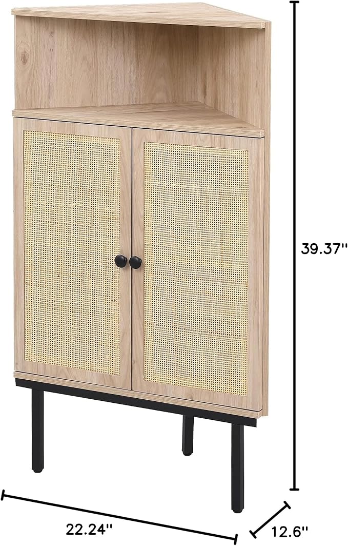 XIAO WEI 39 Inch Boho Corner Cabinet - Image 2