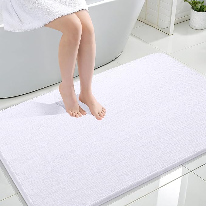 OLANLY Bathroom Rugs 47x32, Extra Soft Absorbent Chenille Bath Rugs, Rubber by OLANLY
