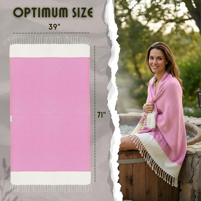 Bazaar Anatolia Turkish Beach Towel 100% Cotton Bath Towels 71x39 Quick Dry - Image 2