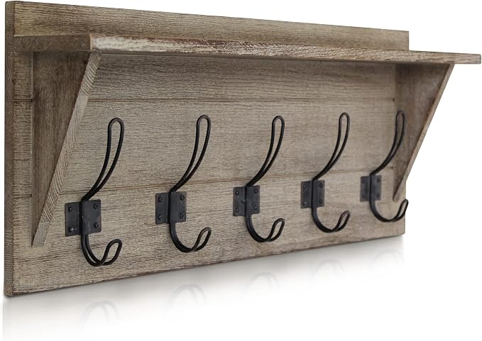 HBCY Creations Rustic Wall Mounted Coat Rack by HBCYCreations