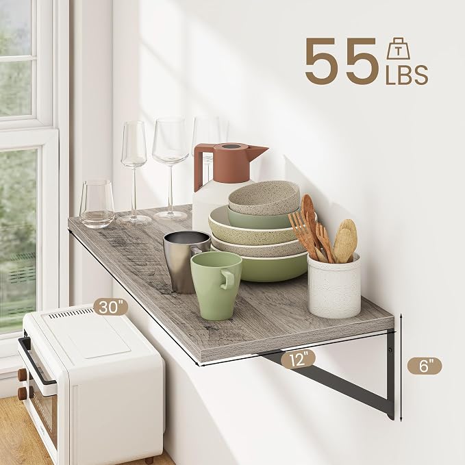 Dreamland Floating Shelves for Wall, 12 Inch Deep Floating Shelves Set of 2 - Image 3