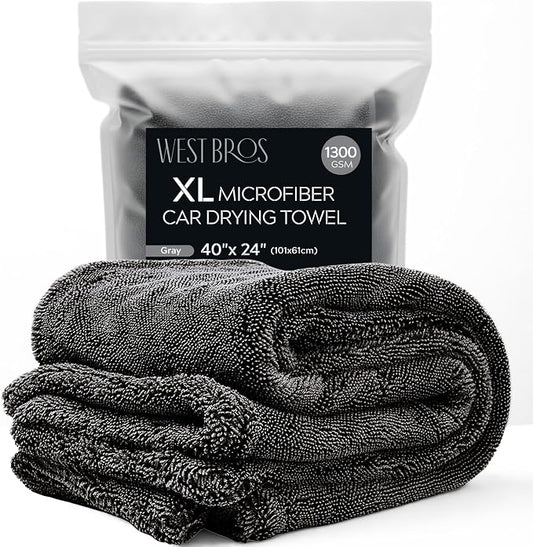 XL Car Drying Towel, 1300 GSM Professional Car Towel by WESTBROS