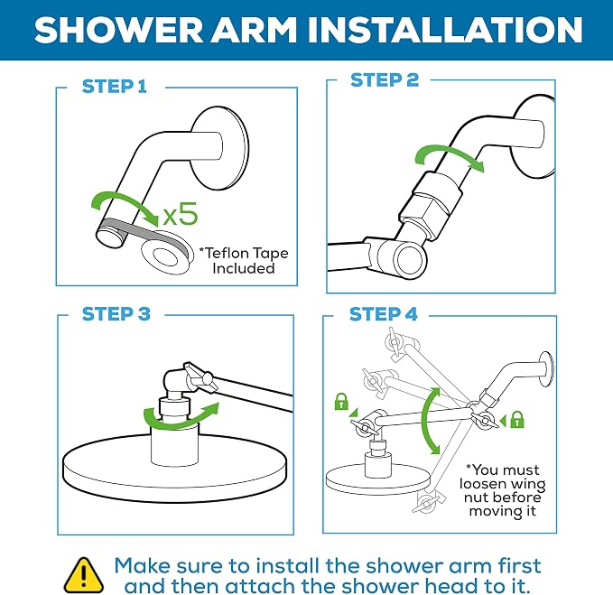 SparkPod 11" Solid Brass Shower Head Extension Arm - Image 5