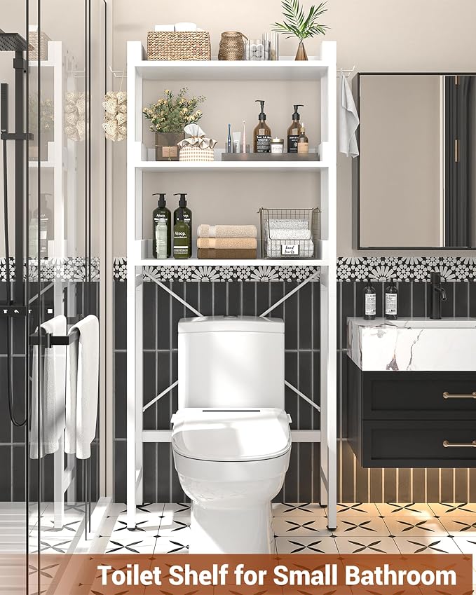 Ecoprsio Over-The-Toilet Storage Rack, 3-Tier Bathroom Organizer Shelf Over - Image 4