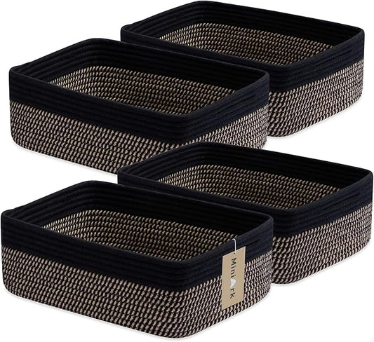 Large Shallow Organizing Baskets 15x11x5.1 Inches by MiniArkStorageBasketsHome