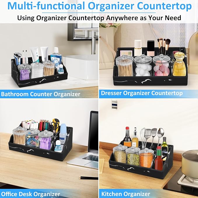 Marble Bathroom Countertop Organizer, Toothbrush and Toothpaste Holder - Image 6