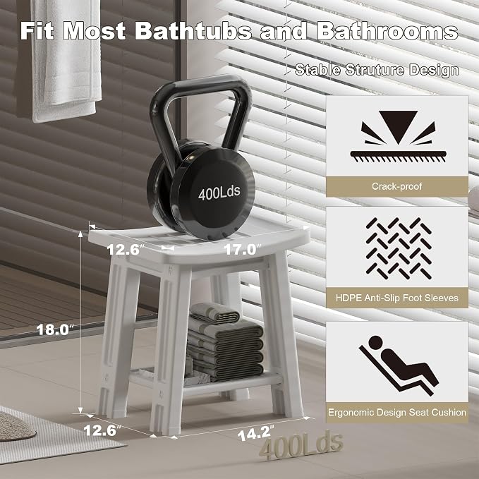Shower Chair for Inside Shower, 400 lbs Shower Stool - Image 8