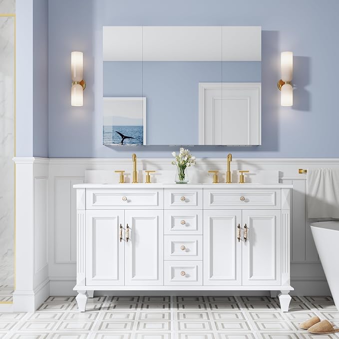 WELLFOR 48" x 36" Bathroom Medicine Cabinet - Image 12