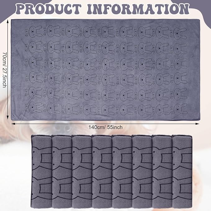 Peryiter 8 Pcs Dog Drying Towels Bulk 55'' x 28'' Pet Grooming Absorbent - Image 3