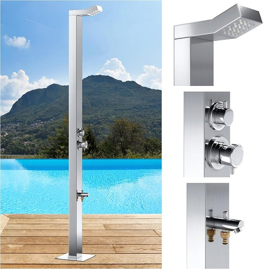 Bondi 316 Marine Grade Stainless Steel Outdoor Shower Panel-No Rust! Perfect by NoWorriesProducts