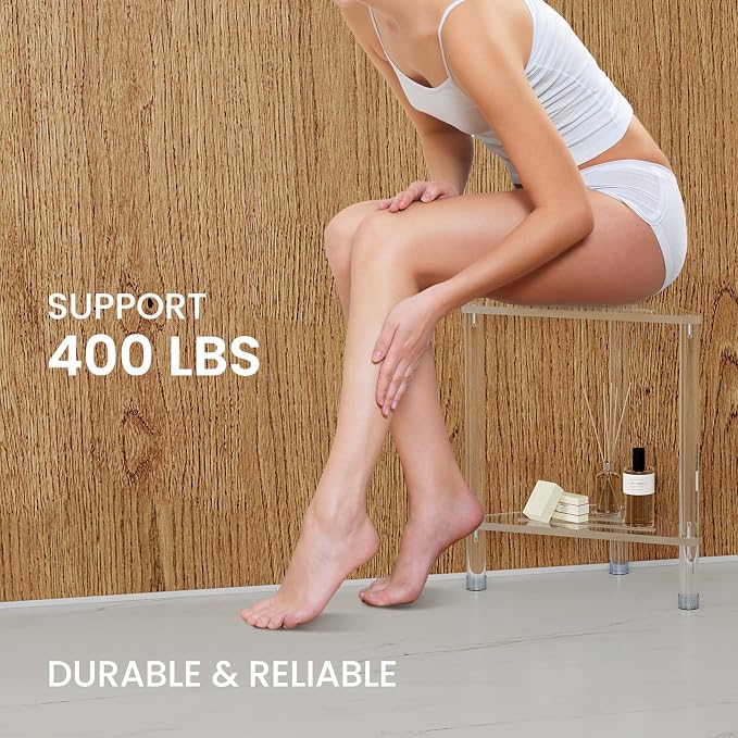 Acrylic Corner Shower Stool for Shaving Legs 11.42" D X 11.42" W X 17.91" H - Image 3