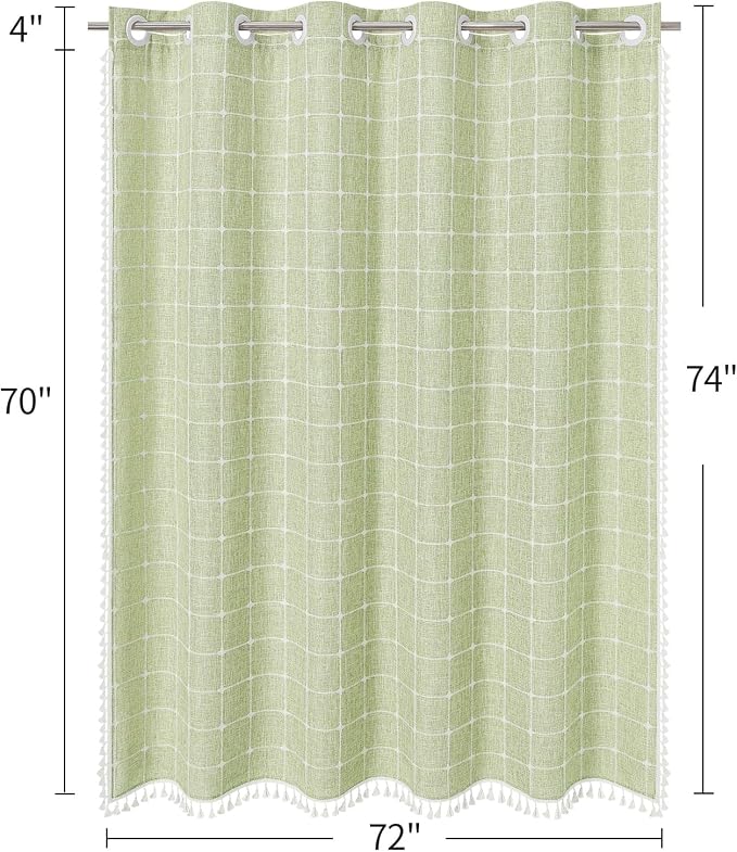 MitoVilla No Hooks Needed Boho Farmhouse Shower Curtain - Image 7