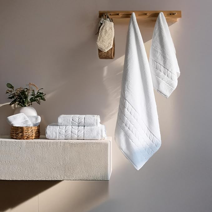 BAGNO MILANO Organic Turkish Cotton Bath Towels, Luxury Jacquard Collection - Image 7