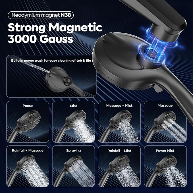 Shower Head with filtered Handheld High Pressure daul Shower Heads with - Image 2