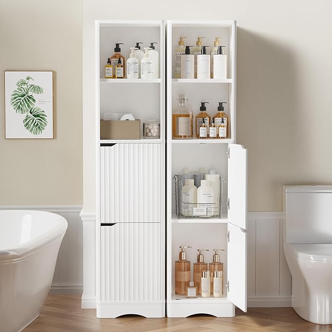 67" Tall Bathroom Organizer and Storage, Narrow Storage Cabinet - Image 6
