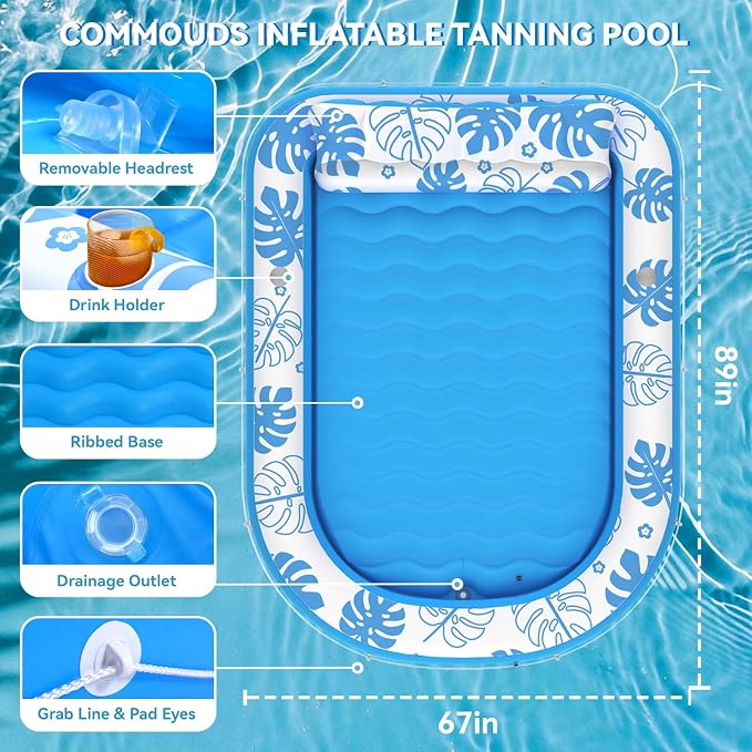 Inflatable Tanning Pool Lounger Float - Image 3
