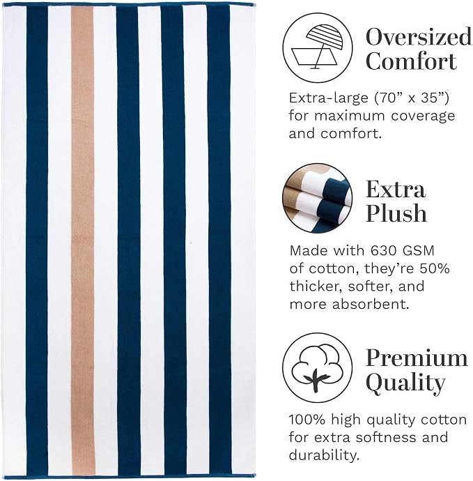 Laguna Beach Textile Co. Striped Cabana Beach Towel - Image 3