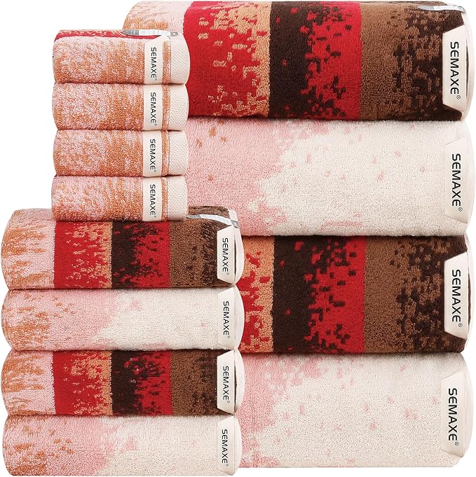 SEMAXE 12-Piece Family Bathroom Towel Set by SEMAXE