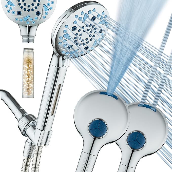 AquaCare High Pressure 10 Spray Mode Filtered Showerhead by HotelSpa