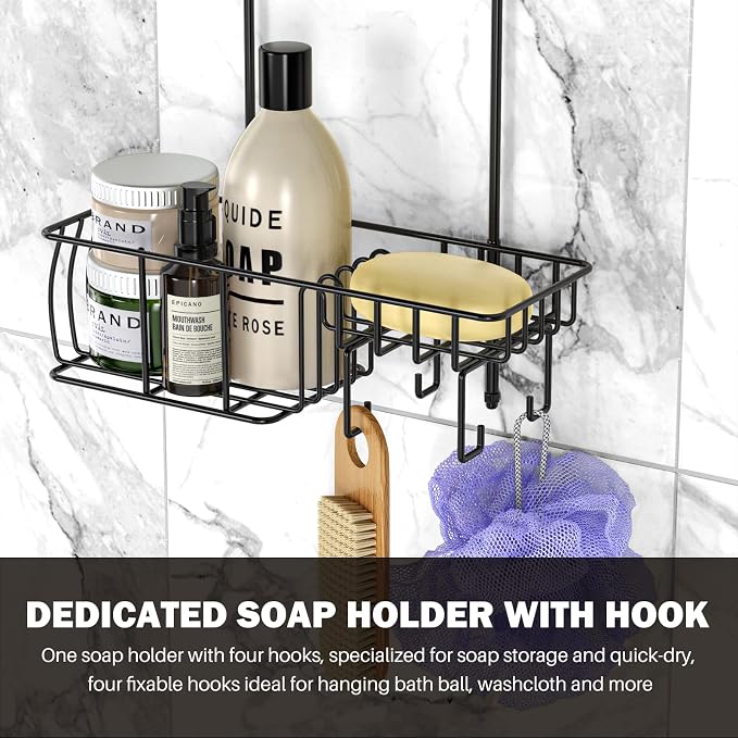 Epicano Shower Caddy Hanging, Anti-Swing Over Head Shower Caddy Rustproof - Image 7