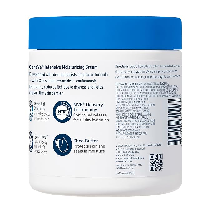 CeraVe Intensive Moisturizing Cream, Body Moisturizer - Image 10