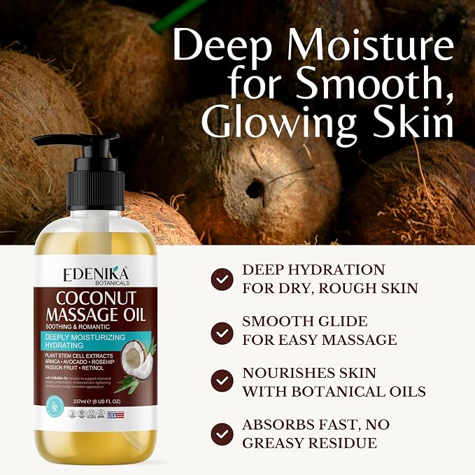 Tropical Coconut Massage Oil for Massage Therapy, Soothing Massage Oil - Image 2