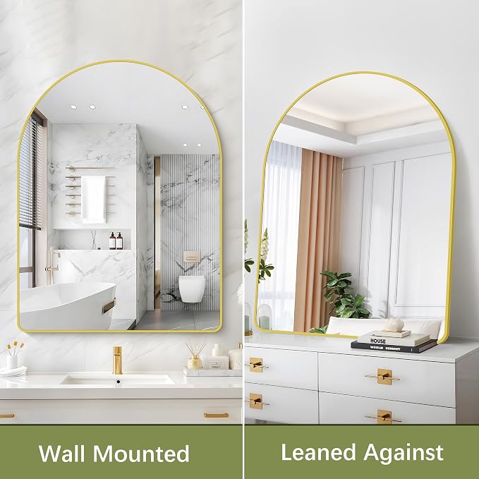 Arched Bathroom Mirror, Wall Mounted Mirror, Living Room, Vertically Hanging or - Image 8