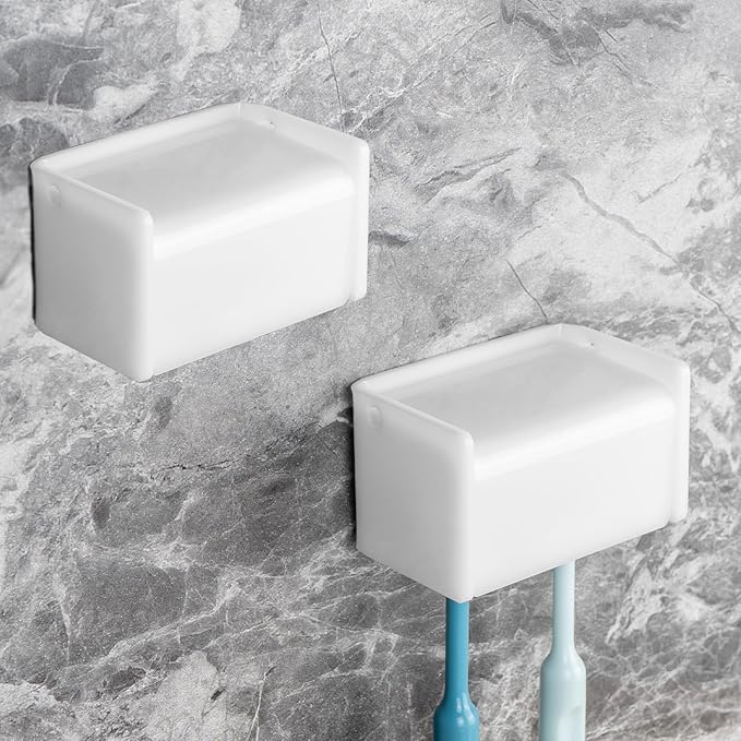 2 Pack Toothbrush Holder Wall Mounted by LUEXBOX