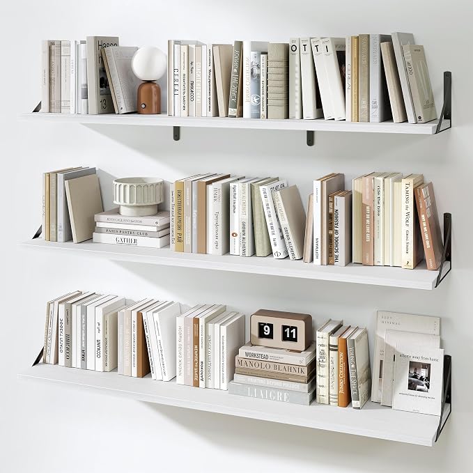 Fun Memories Extra Long Floating Wall Shelves, 48 x 8 Inches by FunMemories