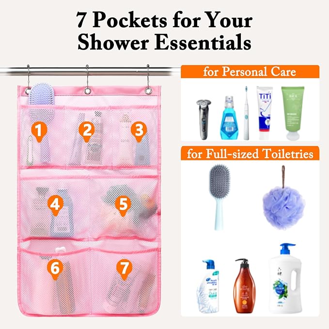 Mesh Shower Caddy Hanging, Quick-Drying Shower Organizer - Image 2
