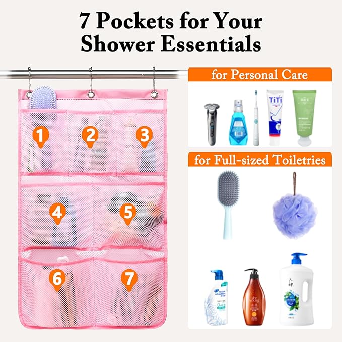 Mesh Shower Caddy Hanging, Quick-Drying Shower Organizer - Image 2