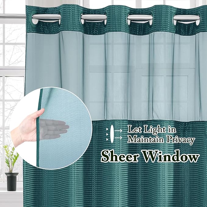 Gibelle No Hook Waffle Weave Shower Curtain - Image 2