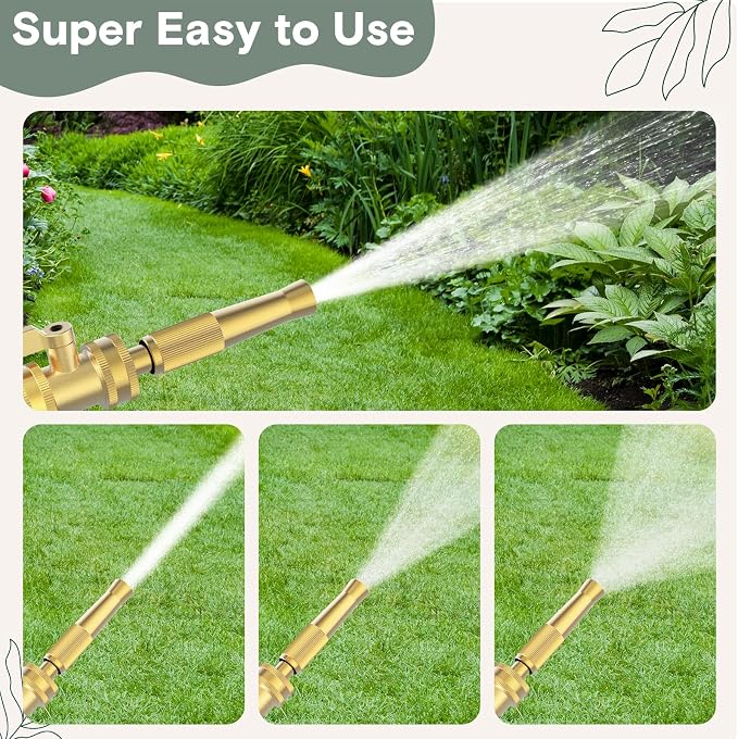 Twinkle Star Heavy-Duty Brass Adjustable Twist Hose Nozzle, High Pressure Hose - Image 5