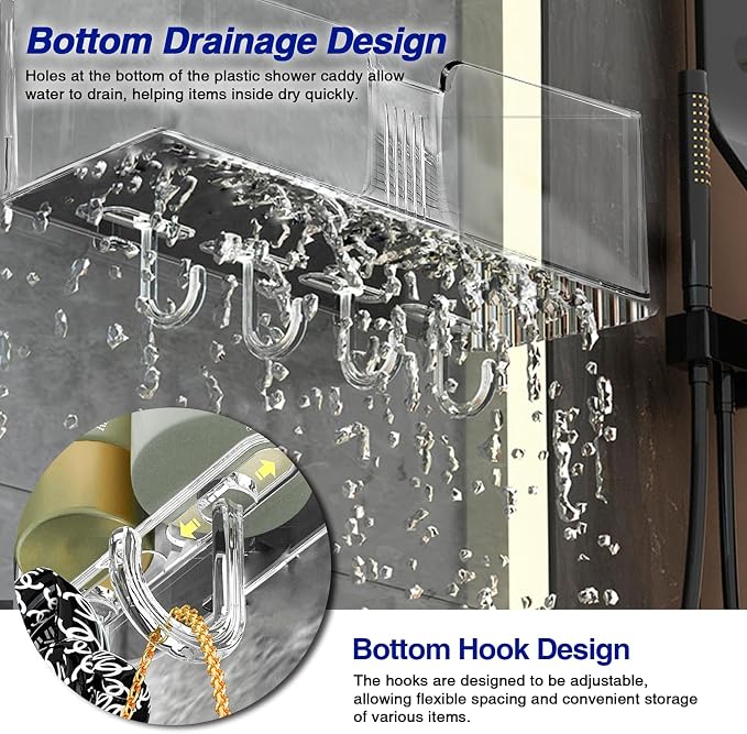 Clear Shower Caddy Suction Cup Shelf Organizer - Image 4