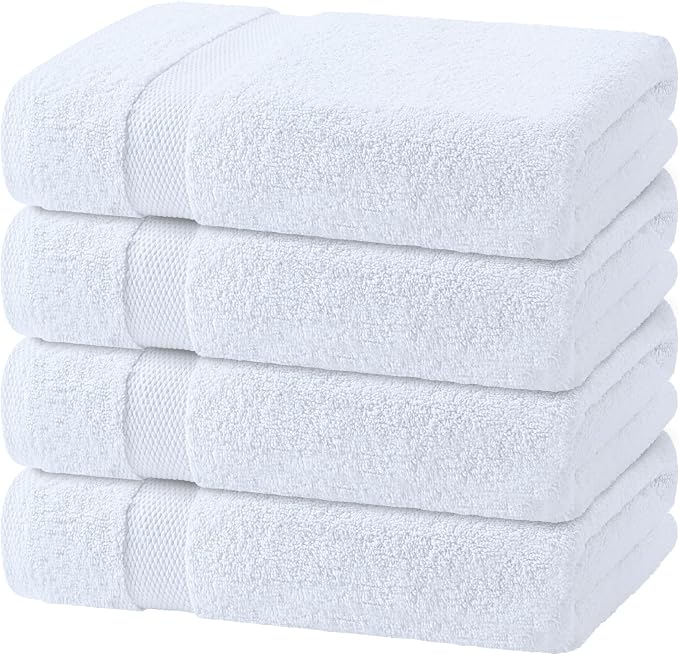 Wealuxe White Bath Towels 27x54 Inch, Cotton Towel Set by WhiteClassic