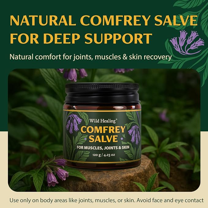 Wild Healing Comfrey Salve – Concentrated Herbal Balm - Image 2