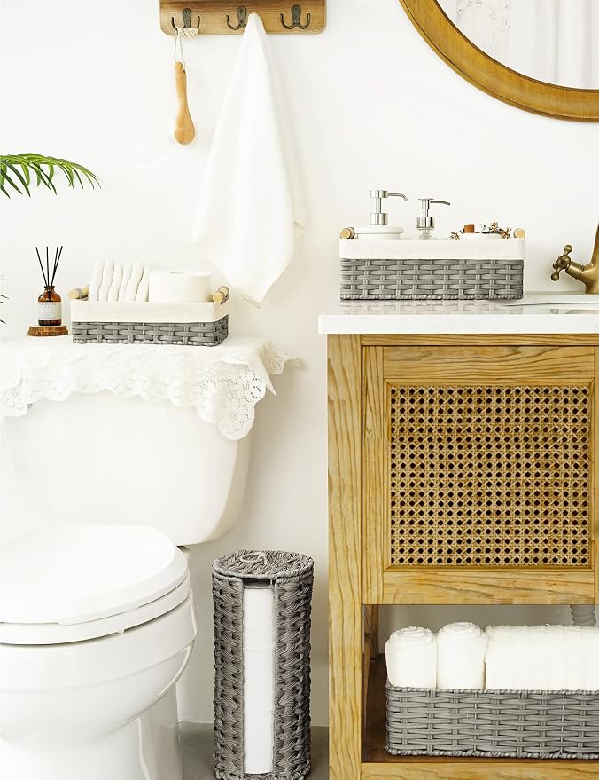 GRANNY SAYS Gray Wicker Baskets, Decorative Baskets - Image 3