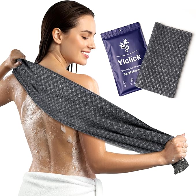 Yiclick Exfoliating Washcloth Towel, Back Scrubber by YiclickCreateBeautyforLife