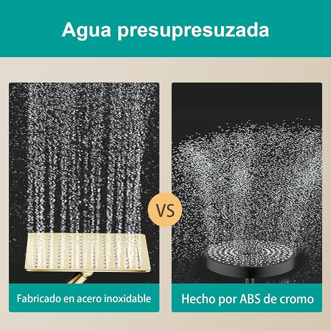 Square Rain Shower Head, High Flow Stainless Steel, Work - Image 6