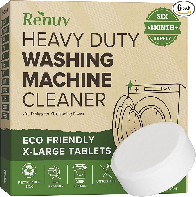 Renuv Heavy Duty Washing Machine Cleaner Descaler Tablets by Renuv