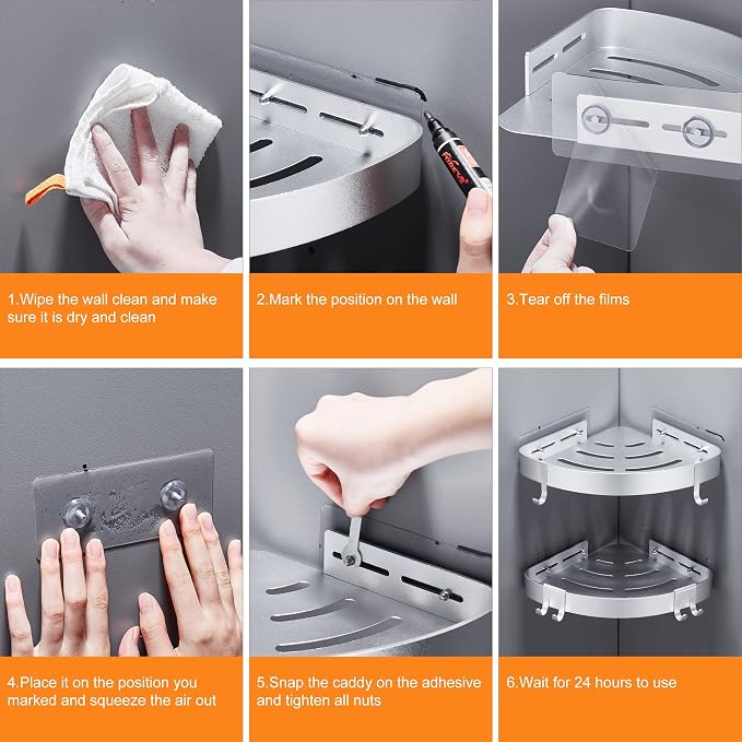 Adhesive Corner Shower Caddy - Image 6